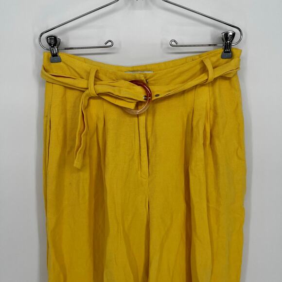 Ashley Park x RTR Linen Blend Wide Leg pants yellow - 8 - Picture 3 of 11